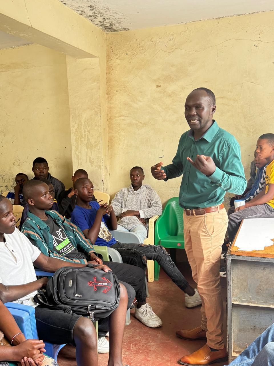 Mentor addressing a youth forum
