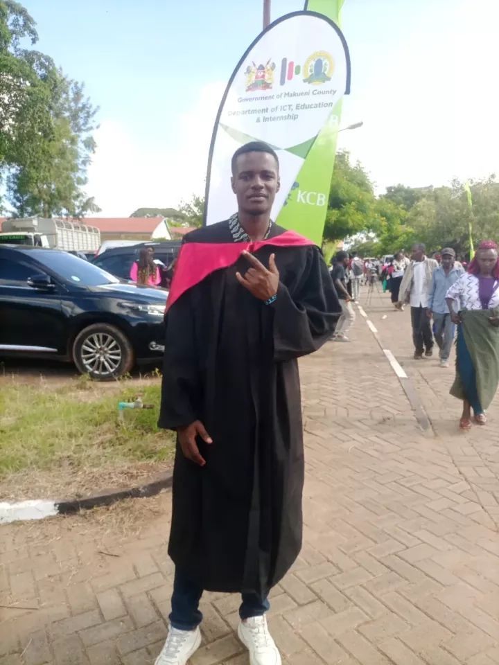 A graduate in his gown