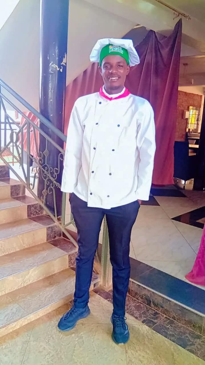 A young chef in his whites